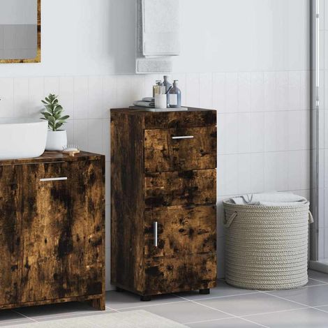 Bathroom Cabinet Set TULUM Smoked Oak 37 x 31.5 x 82 cm vidaXL (1/5)