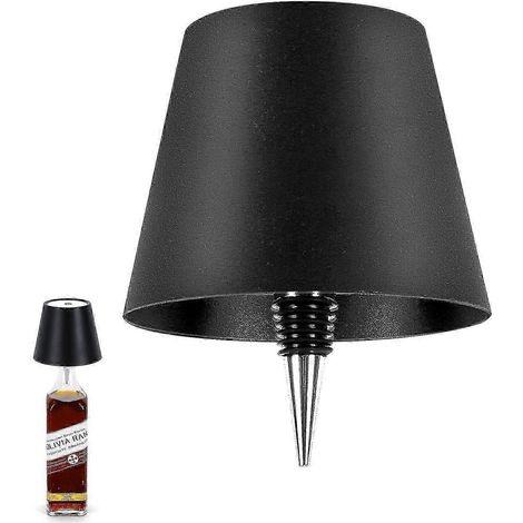 Lampe sans fil pour bouteille, 3 couleurs, rechargeable, pour bouteilles de vin, idéale pour les bars et restaurants (noir). (1/5)