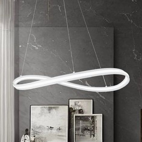 TrAdE Shop Traesio - Lampadario Led Moderno A Fiocco 100w Lampada A Sospensione Luce 6500k 70cm Bianco 33382 - (1/3)