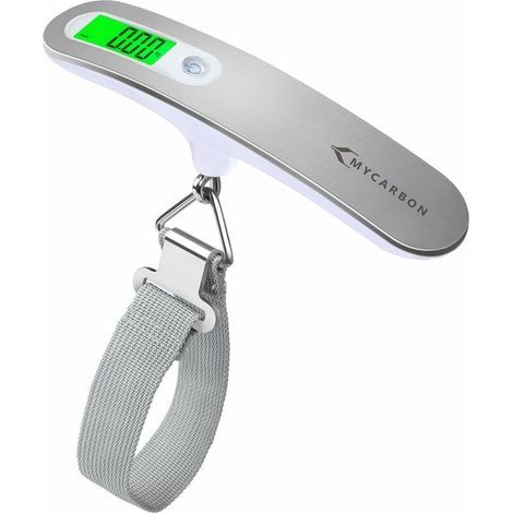 Ulisem Elektronische Gepäckwaage, tragbar, max. 50 kg, Tara-Funktion, Gewichtssperre, Batterie inklusive, für Reisen/Post/Einkauf