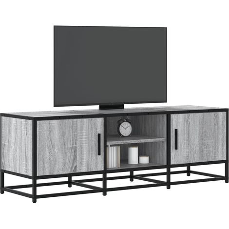 TV-Schrank Grau Sonoma 120x35x41 cm Holzwerkstoff und Metall