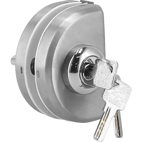La serrure de porte est en verre de 1012 mm d'épaisseur, avec un mécanisme coulissant et à pression, et un dispositif antivol avec 3 clés pour un usage domestique. (1/5)