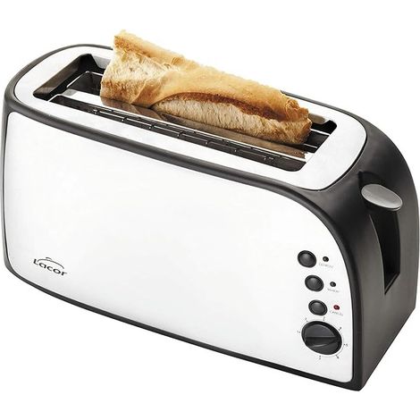 Tostapane a fessura allungata, doppia fessura, Potenza 1500W, realizzato in acciaio inossidabile