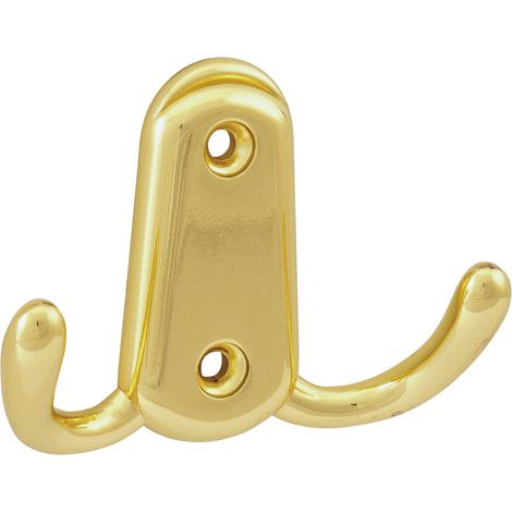 Mantelhaken Canelli Breite 78 mm, Höhe 55 mm, Zinkdruckguss vermessingt poliert