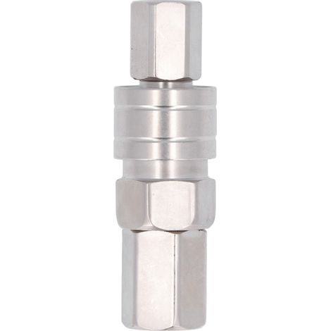 Raccord pneumatique à connexion rapide autobloquant en acier inoxydable nickelé (filetage interne 1/4 SF+PF20) (1/5)