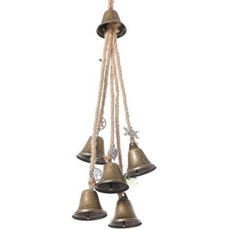Cloches de sorcières, charme de protection de porte, énergies négatives claires magiques, attire les carillons éoliens positifs, boho ornements suspendus pour porche, jardin, fenêtre, métal (1/5)