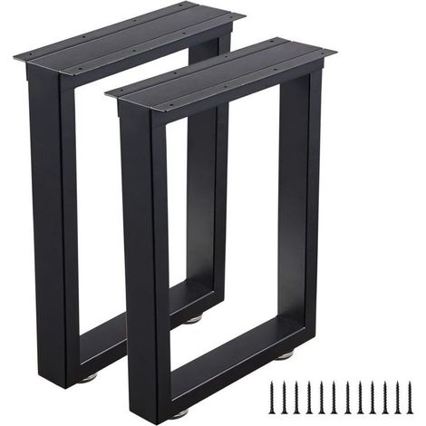 Pieds de banc, pieds de table basse en métal de 30 cm, pieds de table et de chaise de meubles robustes, 2 pièces, noir (1/4)
