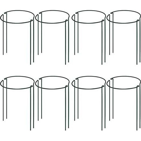 Tuteurs pour plantes, 16 tuteurs de jardin demi-ronds en métal, tuteurs verts, bordures de jardin (1/5)