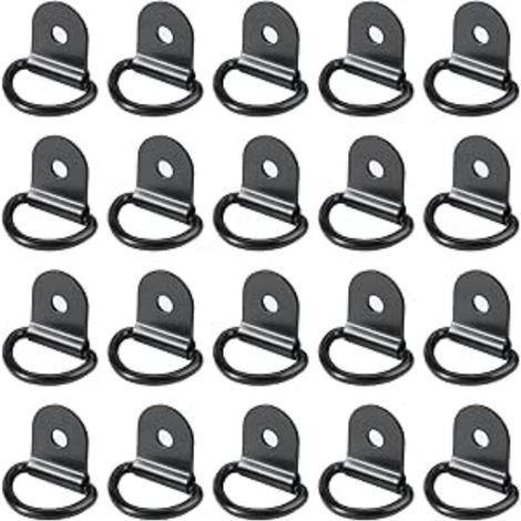 20 pièces Anneaux D'arrimage, INOX,remorque d'anneau Montage d, Rond pour Pliable(36 x 25 mm, Noir) (1/4)