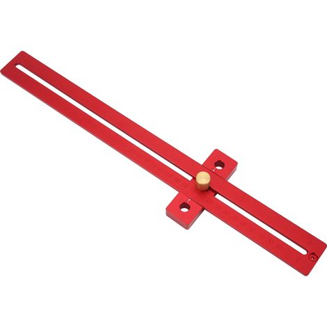 Anreißlineal für Holzbearbeitung, T-förmiger Linienanreißer, Messwerkzeug aus Aluminiumlegierung, 0–370 mm (1/5)