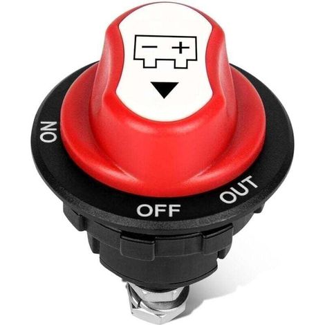 Interrupteur Isolateur de Batterie 12V 100A Max 24V ON-OFF-OUT 3 Position Coupe Circuit Batterie 12V Commutateur Batterie Voiture Cut Off Switch Pour Marine Boat Camping-car