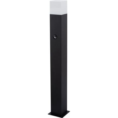Baliza Exterior Superficie Pie 74cm con Detector de Movimiento Augusta Negra Negro (1/5)