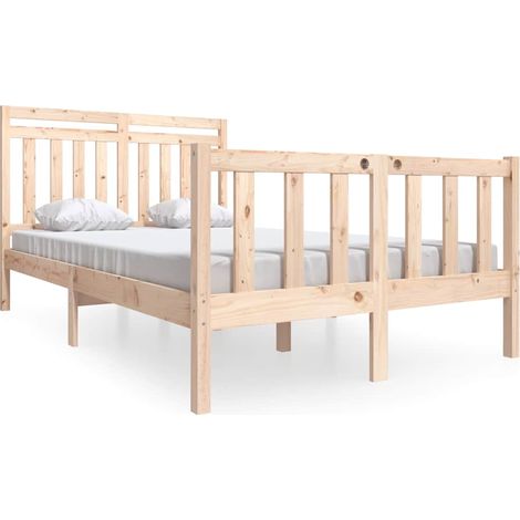 Maison Exclusive - Cadre de lit sans matelas bois massif 140x200 cm (1/5)