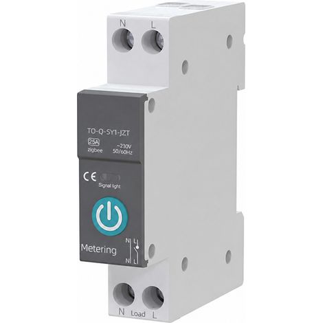 Interruptor Zigbee de 16 A para riel DIN, disyuntor inteligente con control remoto, medición de potencia, temporizador, compatible (1/5)