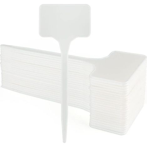 50 etiquetas de plástico grandes de 15,5 cm para plantas de exterior, huerto de verduras, para jardín o jardín, color blanco. (1/5)