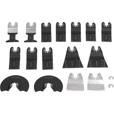 Lot de 18 lames de scie oscillante multi-matériaux, coupe précise universelle pour bois, plastique et métal, kit d'accessoires professionnel (1/5)