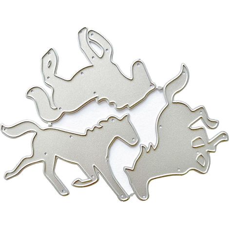 Pochoirs de découpe en métal motif cheval pour scrapbooking, gaufrage décoratif et cartes. (1/4)