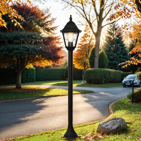 Wegeleuchte Schwarz IP43 E27 109 cm Rustikal Stehleuchte außen Garten