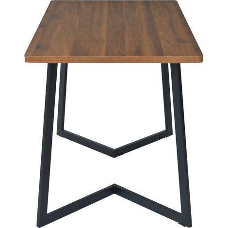 Ensemble table et chaises, 5 pièces, 1 table + 4 chaises, métal et bois, noir (1/5)