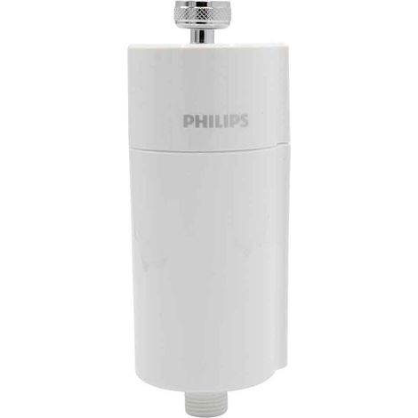 Philips Water Filtro de ducha en línea + 1 cartucho de repuesto, reduce el CLORO hasta un 99%, compatible con todas las mangueras y grifos estándar, capacidad de filtración 50 000 L por filtro