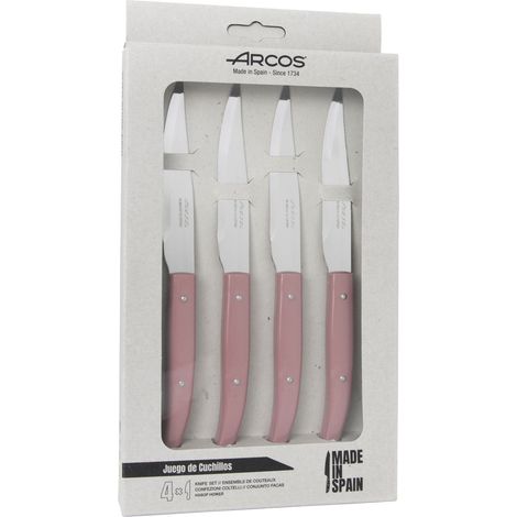 Arcos Set de 4 couteaux à steak micro-perlés roses (1/4)