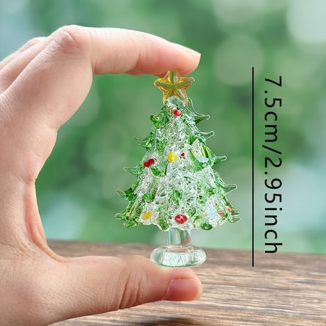 décoration de sapin de Noël miniature en verre cristal faite à la main, adorable figurine de sapin de Noël miniature, figurine de collection, Christ (1/5)