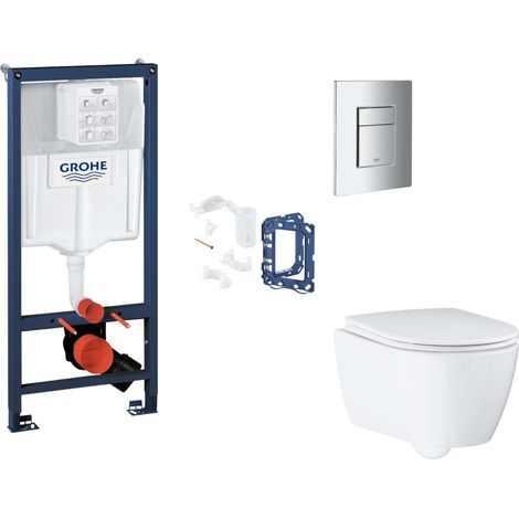 Grohe Rapid SL - Set bâti-support, cuvette, abattant SoftClose et plaque de déclenchement Skate Cosmopolitan et kit pour insertion de tablette, chrome SANI11BB2139 (1/5)