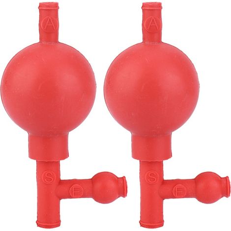 Lot de 2 pompes d'aspiration de laboratoire, QttvbTna, en caoutchouc, rouges (1/5)