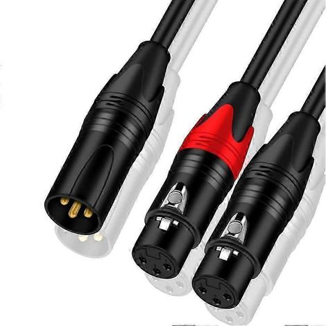 Câble répartiteur XLR en Y, adaptateur audio XLR femelle symétrique vers double XLR mâle pour microphone, adaptateur audio XLR vers XLR double, A (1/4)