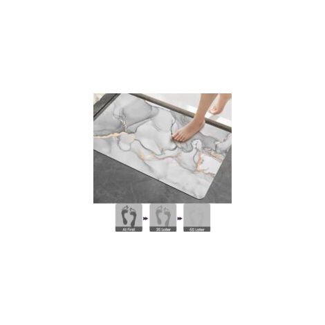 Tappetino da bagno antiscivolo in diatomite 40x60 cm – Super assorbente – Asciugatura rapida – Retro in gomma naturale per una maggiore sicurezza