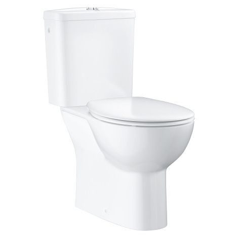 Grohe – Cuvette WC à poser sortie verticale – Chasse d'eau 3/6L – Porcelaine vitrifiée – Abattant Duroplast frein de chute – 39346000