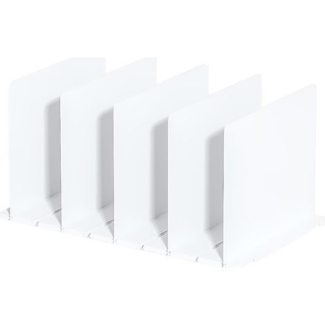 Séparateurs d'étagères 5 inserts blancs maximisent le séparateur d'espace vertical du placard pour l'organisation (1/5)