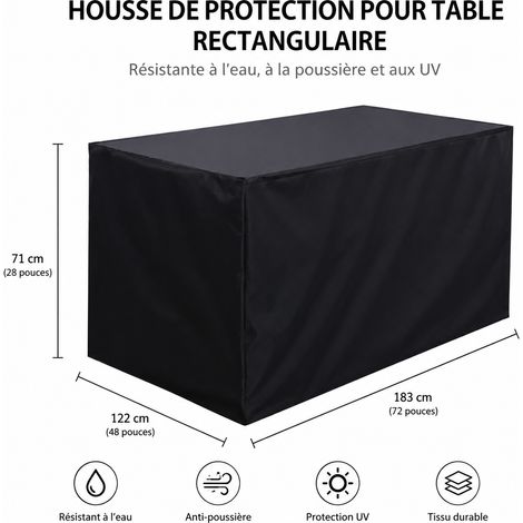 Housse de protection pour mobilier de jardin Oxford noir 30025090cm 300 250 90cm 30 × 30 × 5 cm 500 g – Livraison gratuite