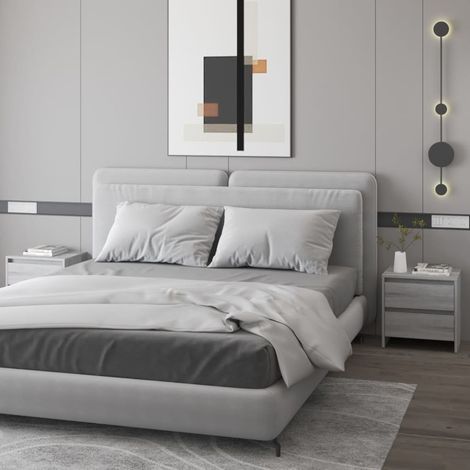 Nachttische 2 Stk. Grau Sonoma 45x34,5x44,5 cm Holzwerkstoff