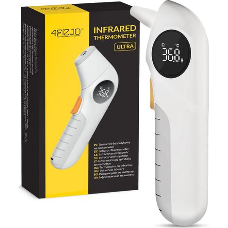 Thermomètre infrarouge sans contact ULTRA, frontal, auriculaire, mesure d'objets, affichage LED, alarme de fièvre (1/5)