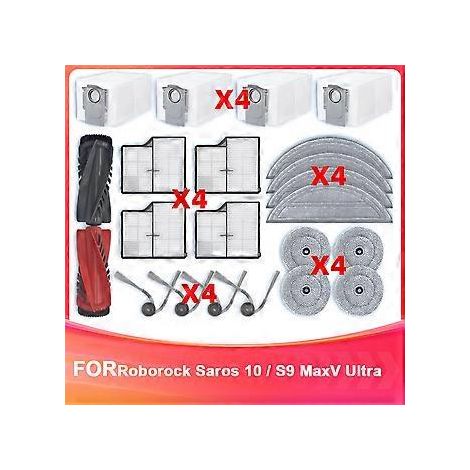 Accessoires pour Roborock Saros 10 / S9 MaxV Ultra - Pièces détachées : Brosse latérale principale, Filtre HEPA, Chiffon de nettoyage (1/5)