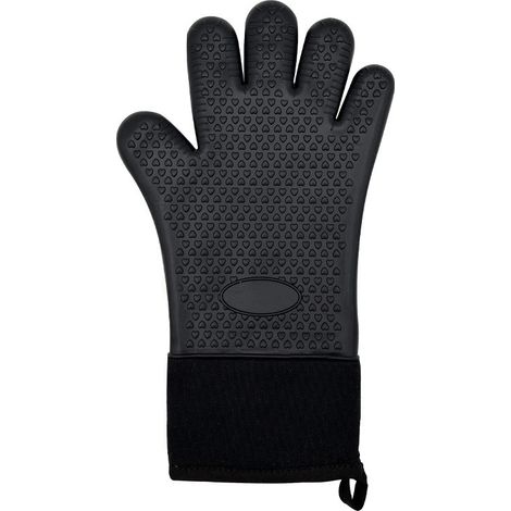 Gants de barbecue résistants à la chaleur – Gants de cuisine en silicone pour four, grill, plancha et fumoir, imperméables et antidérapants, avec doublure confortable en coton. (1/2)