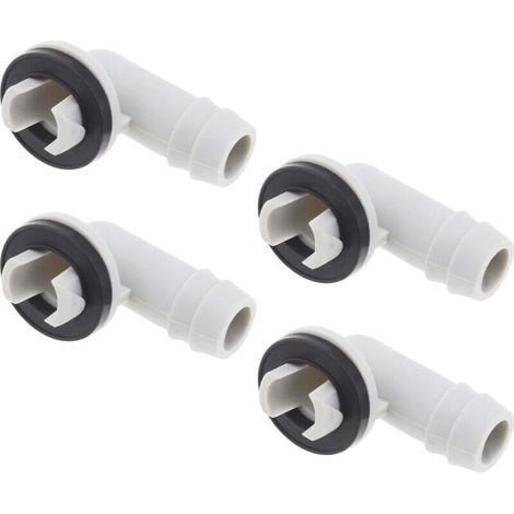 Lot de 4 buses de sortie d'eau de climatiseur de 15 mm, raccord de tuyau d'évacuation, coude avec joint torique, compatible avec Midea (1/4)