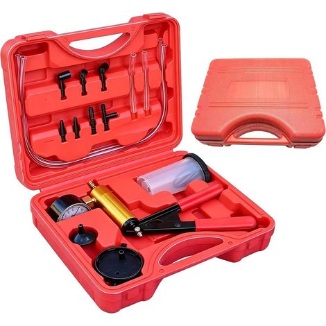 Pompe à Vide Manuelle pour l'Automobile  Kit Testeur et Extracteur Purgeur de Liquide Frein,pour vidange Entretien Auto Atelier Garage Maison -