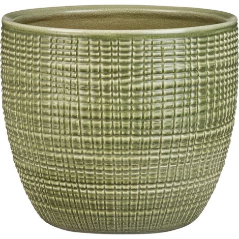 Scheurich Corteza. Pot de fleurs en céramique. Couleur : Menta. 21.5 cm de diamètre. 19.3 cm de haut. 4.9 l Vol.