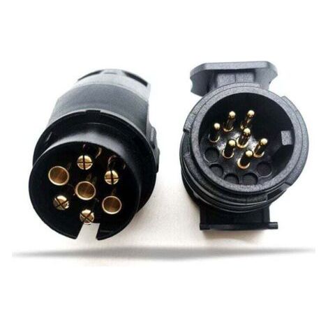 13/7 Neue Version 13-Pin auf 7-Pin Anhängerkupplungsadapter für 13-Pin Pkw-Anhänger, 2er-Pack Schwarz