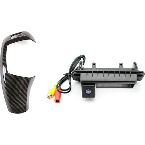 Juego de 2 accesorios para coche: 1 cubierta para la palanca de cambios del lado derecho y 1 cámara de visión trasera para aparcamiento. (1/5)