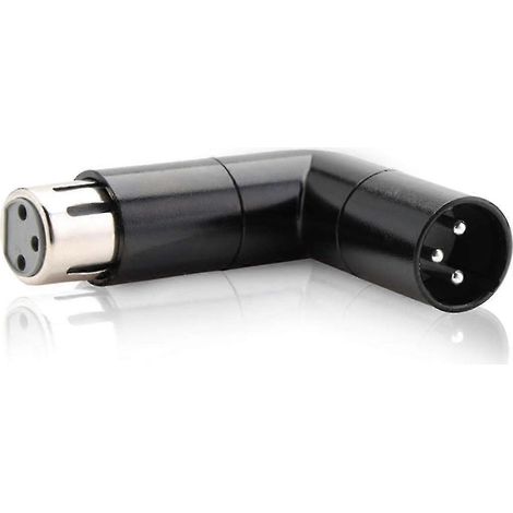 Adaptateur XLR coudé rotatif, adaptateur métallique à double connecteur en L mâle et femelle avec 4 boutons de réglage, version 0822 (1/4)