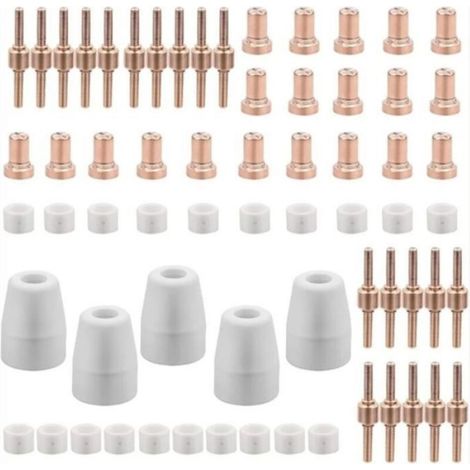 Lot de 65 Consommables plasma, électrode, buse, embout, pour découpeuse Cut 30 40 50 (1/3)