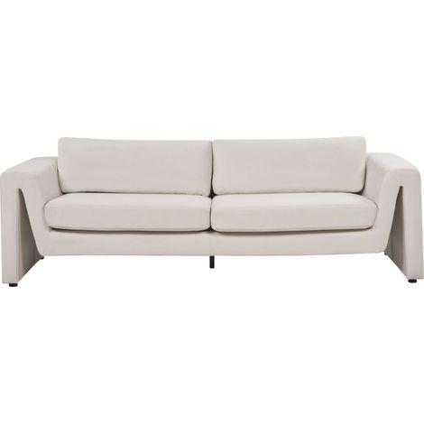 Sofa 3 Seater MAUNU Velvet Light Beige
