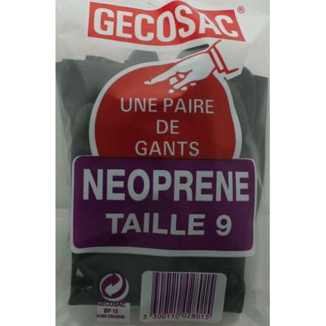 Gants de protection néoprène GECOSAC T9 (paire) - Noir