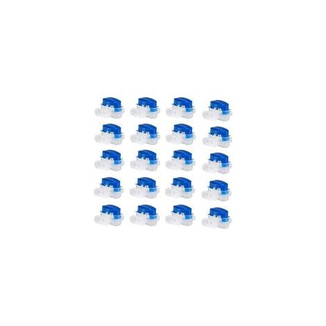 20 Pcs connecteur de câble étanche 3 trous connecteurs de fils électriques sertis connecteur de tondeuse à gazon rempli de gel avec, 314 Connecteurs de Câble Parfait pour Jardin et Extérieur (bleu)