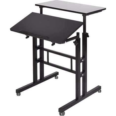 soges Verstellbarer Stehpult, Computertisch ,Arbeitsstation Sitz-Steh-Desktop-Stehpult, Schwarz 101-BK (1/5)