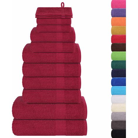Ensemble de serviettes FROGN 12 pcs bordeaux 360 g/m² (1/5)