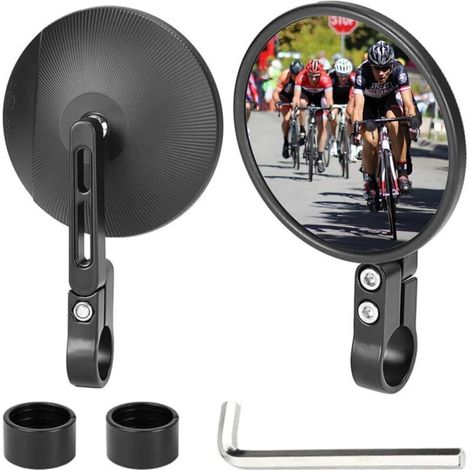 Set mit 2 runden Motorrad- und Fahrradspiegeln – 360° drehbar – 22 mm und 24 mm – Supermoto-Spiegel, kompatibel mit den meisten Motorrädern